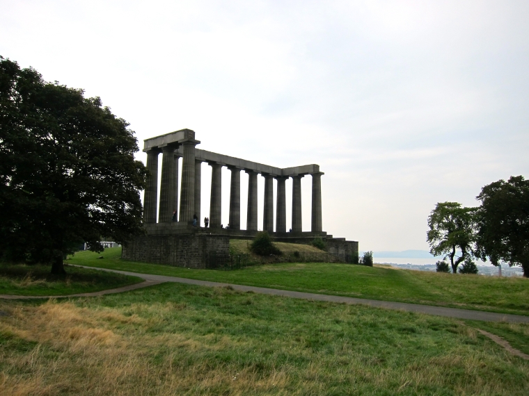 The National Monument of Scotland, meant to honor soldiers lost in the Napoleonic Wars, but only half completed. 